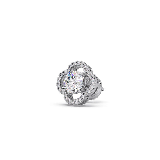Floral Diamond Halo Studs