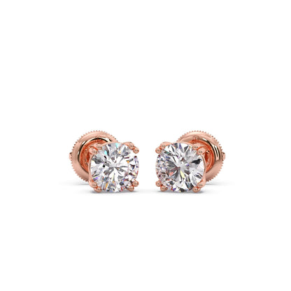 Classic Round Solitaire Stud Earrings - 1.80 Cts