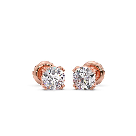 Classic Round Solitaire Stud Earrings - 1.80 Cts