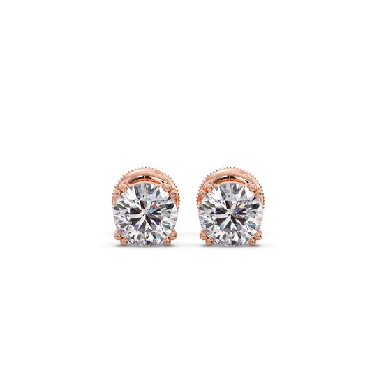 Classic Round Solitaire Stud Earrings - 1.80 Cts