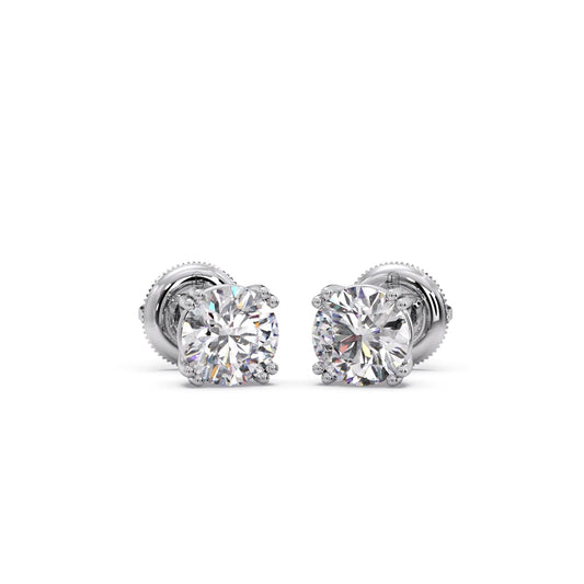 Classic Round Solitaire Stud Earrings - 1.80 Cts