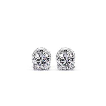 Classic Round Solitaire Stud Earrings - 1.80 Cts