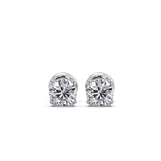 Classic Round Solitaire Stud Earrings - 1.80 Cts