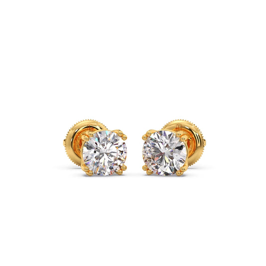 Classic Round Solitaire Stud Earrings - 1.80 Cts