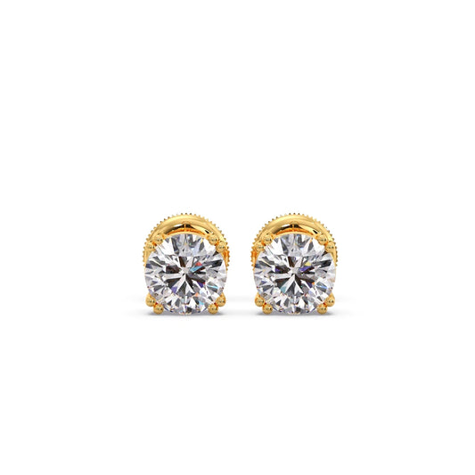 Classic Round Solitaire Stud Earrings - 1.80 Cts