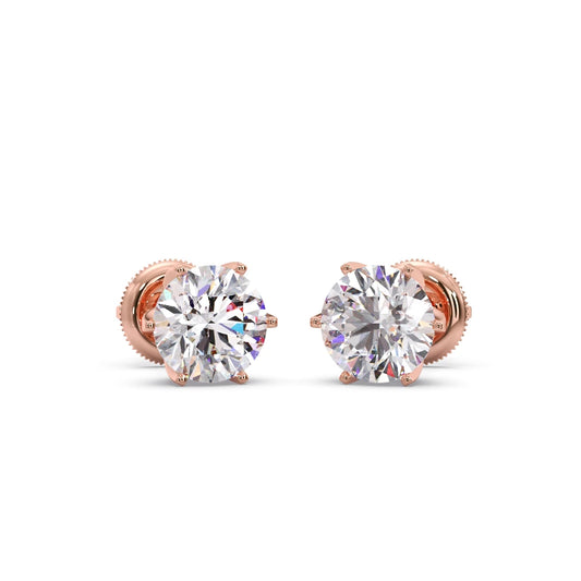 3.20cts Brilliant Round Six-Prong Solitaire Stud Earrings