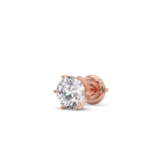 3.20cts Brilliant Round Six-Prong Solitaire Stud Earrings