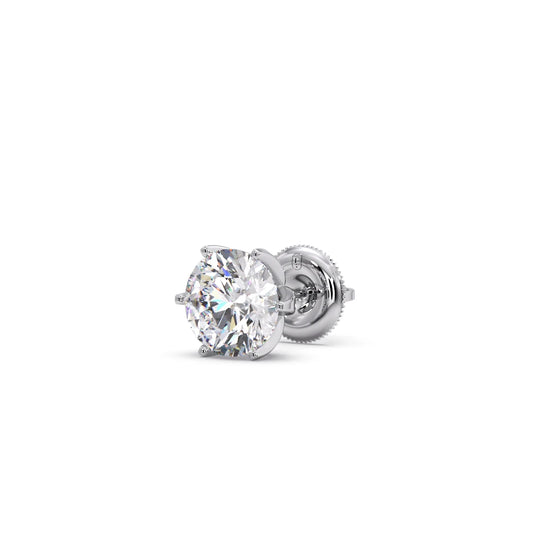3.20cts Brilliant Round Six-Prong Solitaire Stud Earrings