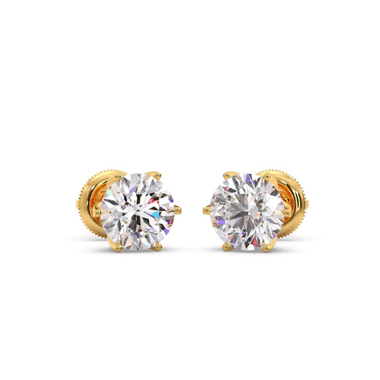 3.20cts Brilliant Round Six-Prong Solitaire Stud Earrings