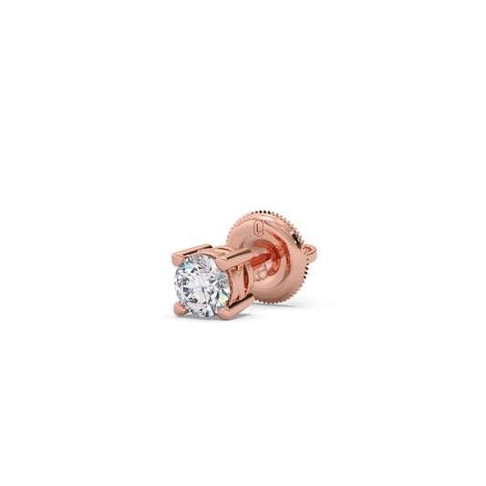 Round Solitaire 4-Prong Diamond Stud Earrings