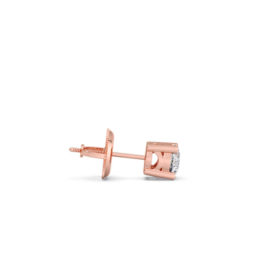 Round Solitaire 4-Prong Diamond Stud Earrings