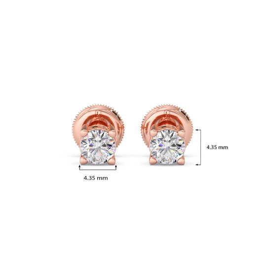 Round Solitaire 4-Prong Diamond Stud Earrings