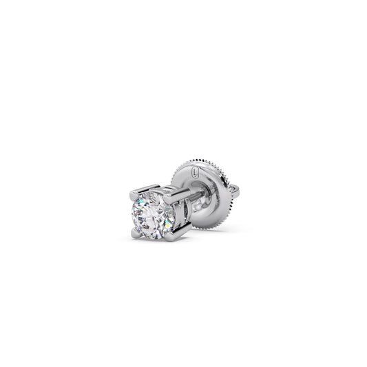 Round Solitaire 4-Prong Diamond Stud Earrings