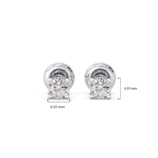 Round Solitaire 4-Prong Diamond Stud Earrings