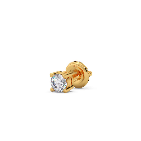 Round Solitaire 4-Prong Diamond Stud Earrings