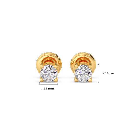 Round Solitaire 4-Prong Diamond Stud Earrings