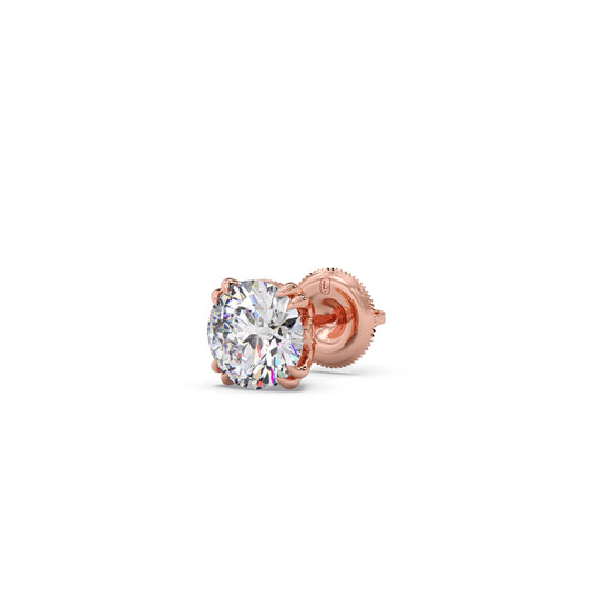 3 ct Classic Round Solitaire Diamond Stud Earrings