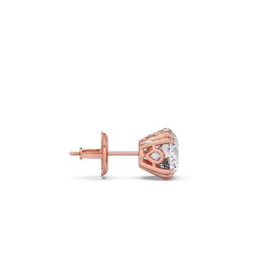 3 ct Classic Round Solitaire Diamond Stud Earrings