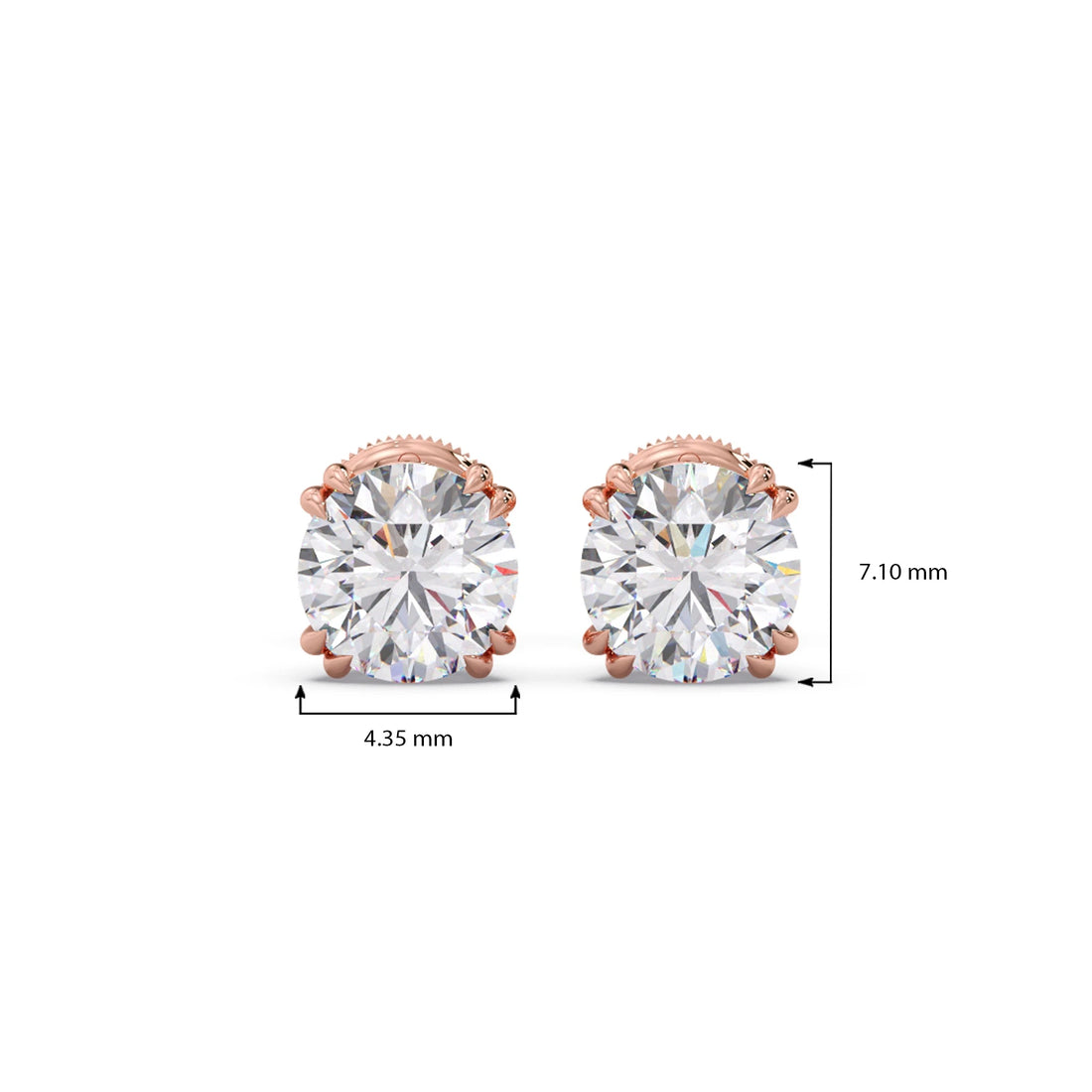 3 ct Classic Round Solitaire Diamond Stud Earrings