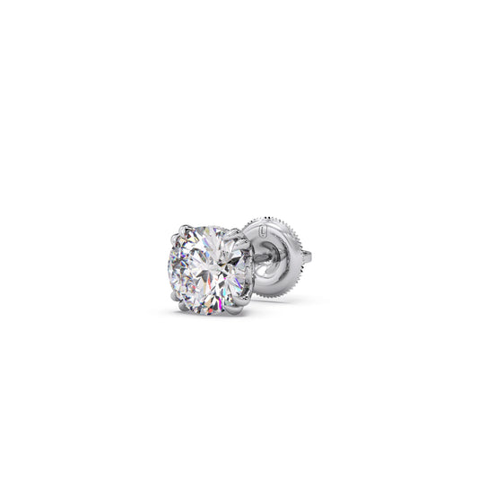 3 ct Classic Round Solitaire Diamond Stud Earrings
