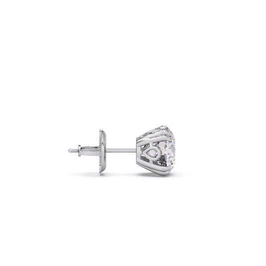 3 ct Classic Round Solitaire Diamond Stud Earrings