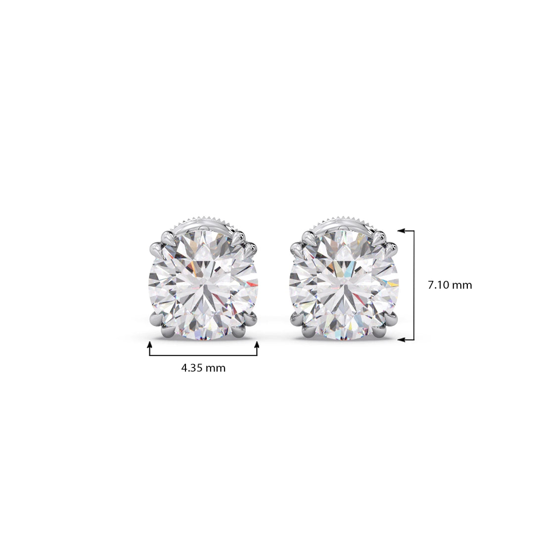 3 ct Classic Round Solitaire Diamond Stud Earrings