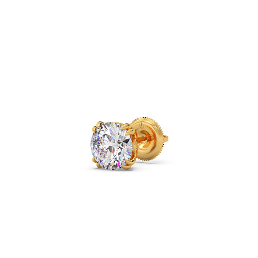 3 ct Classic Round Solitaire Diamond Stud Earrings