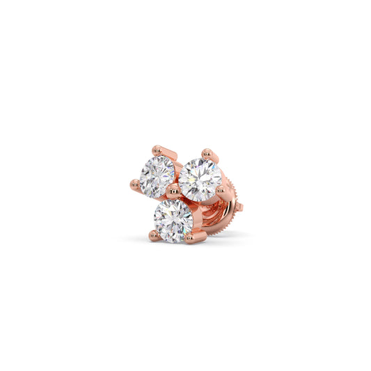 Floral Cluster Diamond Stud Earrings