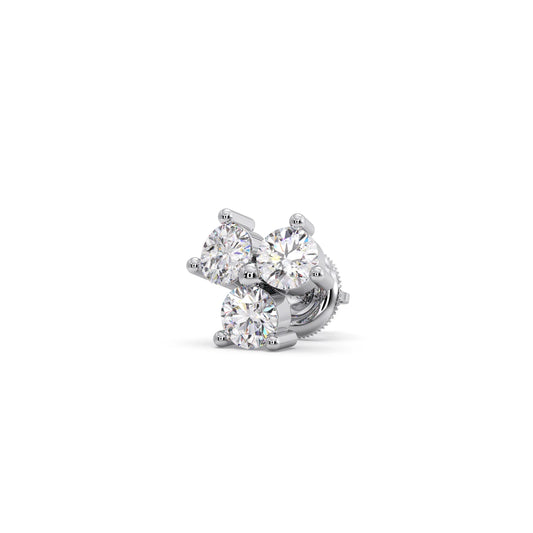 Floral Cluster Diamond Stud Earrings