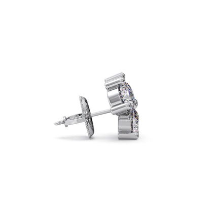 Floral Cluster Diamond Stud Earrings