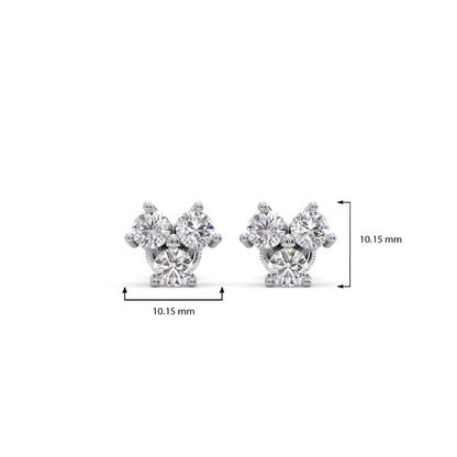 Floral Cluster Diamond Stud Earrings
