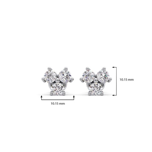 Floral Cluster Diamond Stud Earrings