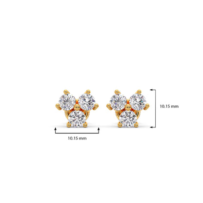 Floral Cluster Diamond Stud Earrings