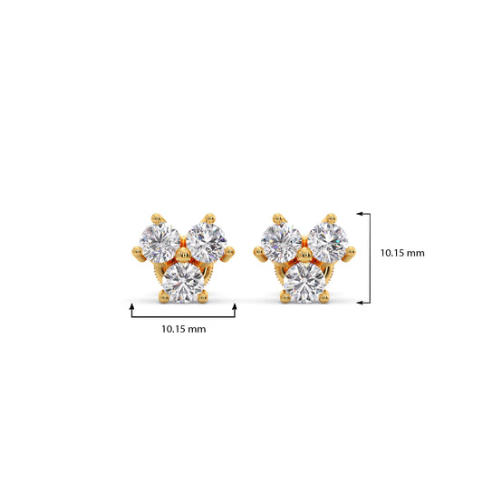 Floral Cluster Diamond Stud Earrings