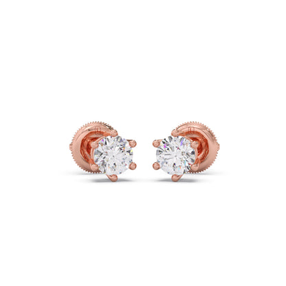 Snowflake Cluster Prong Stud Earrings – 6 Prong Setting