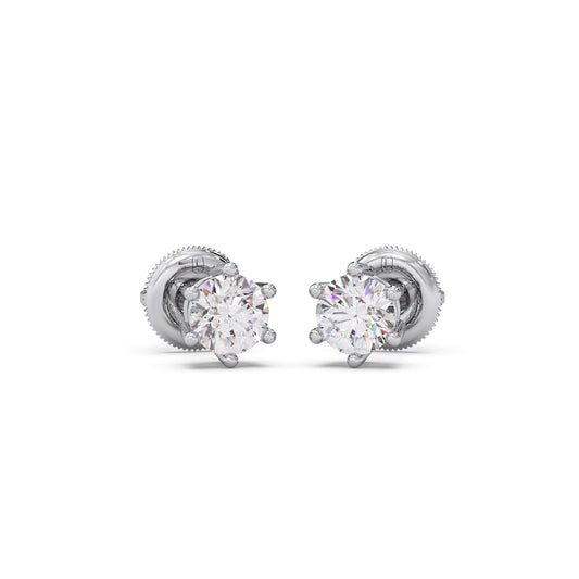 Snowflake Cluster Prong Stud Earrings – 6 Prong Setting