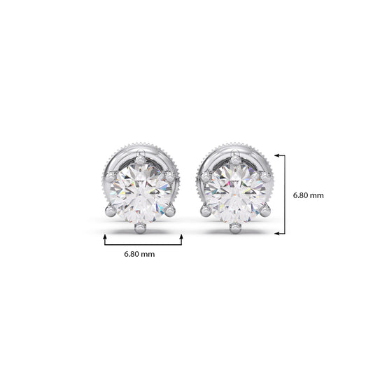 Snowflake Cluster Prong Stud Earrings – 6 Prong Setting