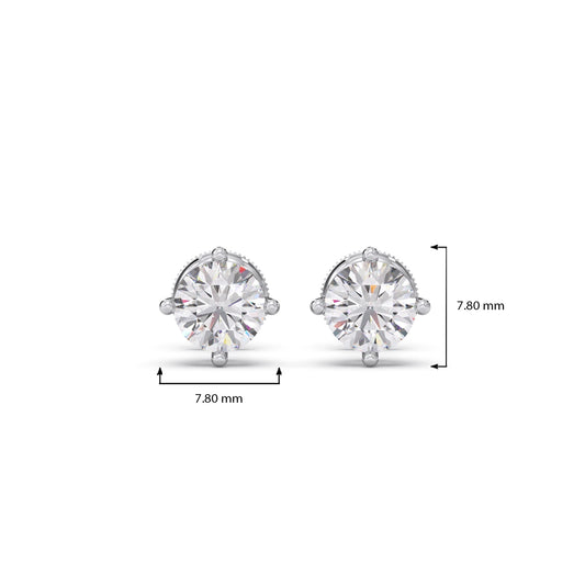 Round Cluster Stud Earrings – 4 Prong Setting