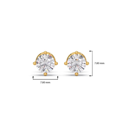 Round Cluster Stud Earrings – 4 Prong Setting