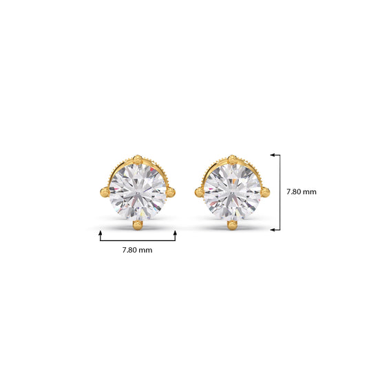 Round Cluster Stud Earrings – 4 Prong Setting