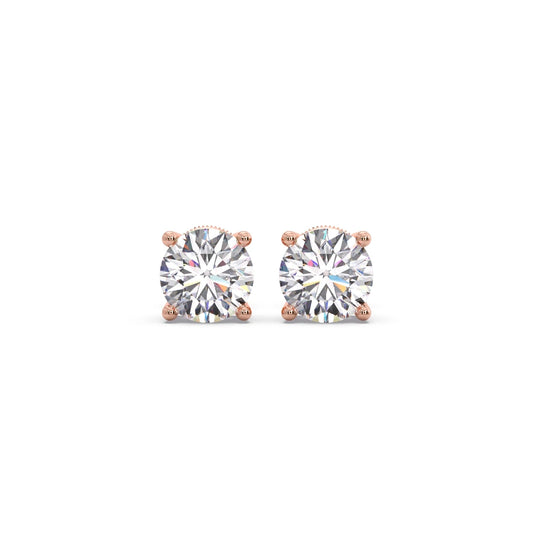 Round Solitaire 4-Prong Stud Earrings – 7.5mm
