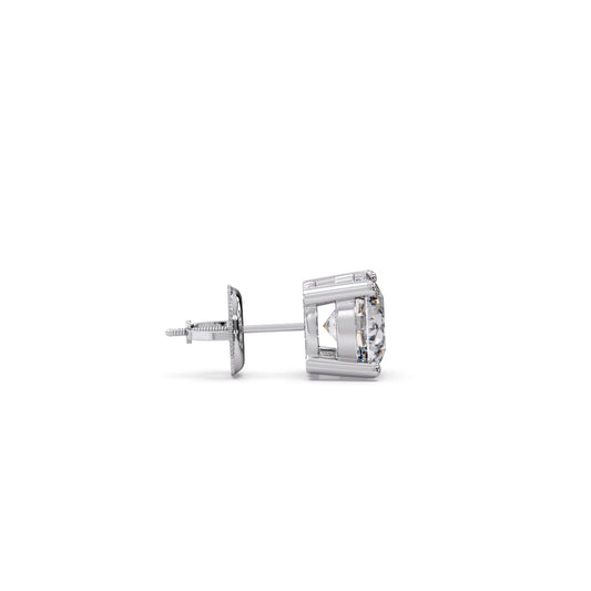Round Solitaire 4-Prong Stud Earrings – 7.5mm