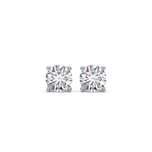 Round Solitaire 4-Prong Stud Earrings – 7.5mm