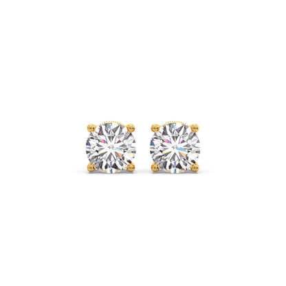Round Solitaire 4-Prong Stud Earrings – 7.5mm