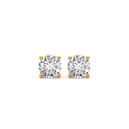Round Solitaire 4-Prong Stud Earrings – 7.5mm