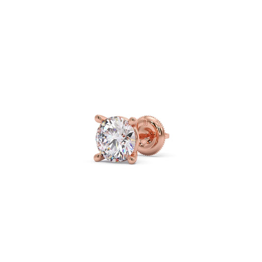 Round Solitaire 4-Prong Basket Stud Earrings7.5mm