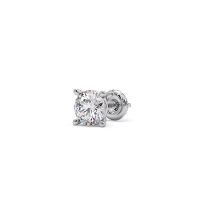 Round Solitaire 4-Prong Basket Stud Earrings7.5mm