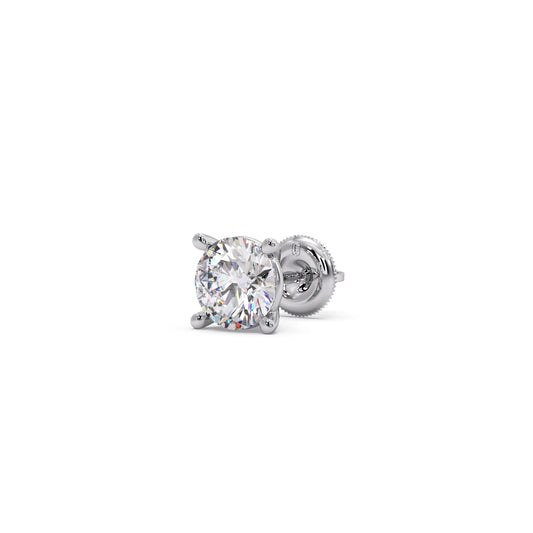 Round Solitaire 4-Prong Basket Stud Earrings7.5mm