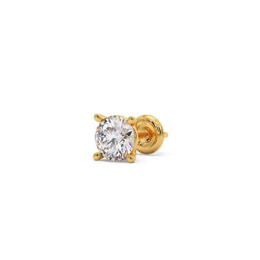 Round Solitaire 4-Prong Basket Stud Earrings7.5mm