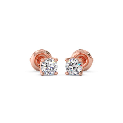 Classic 4-Prong Round Diamond Stud Earrings – 6.30mm